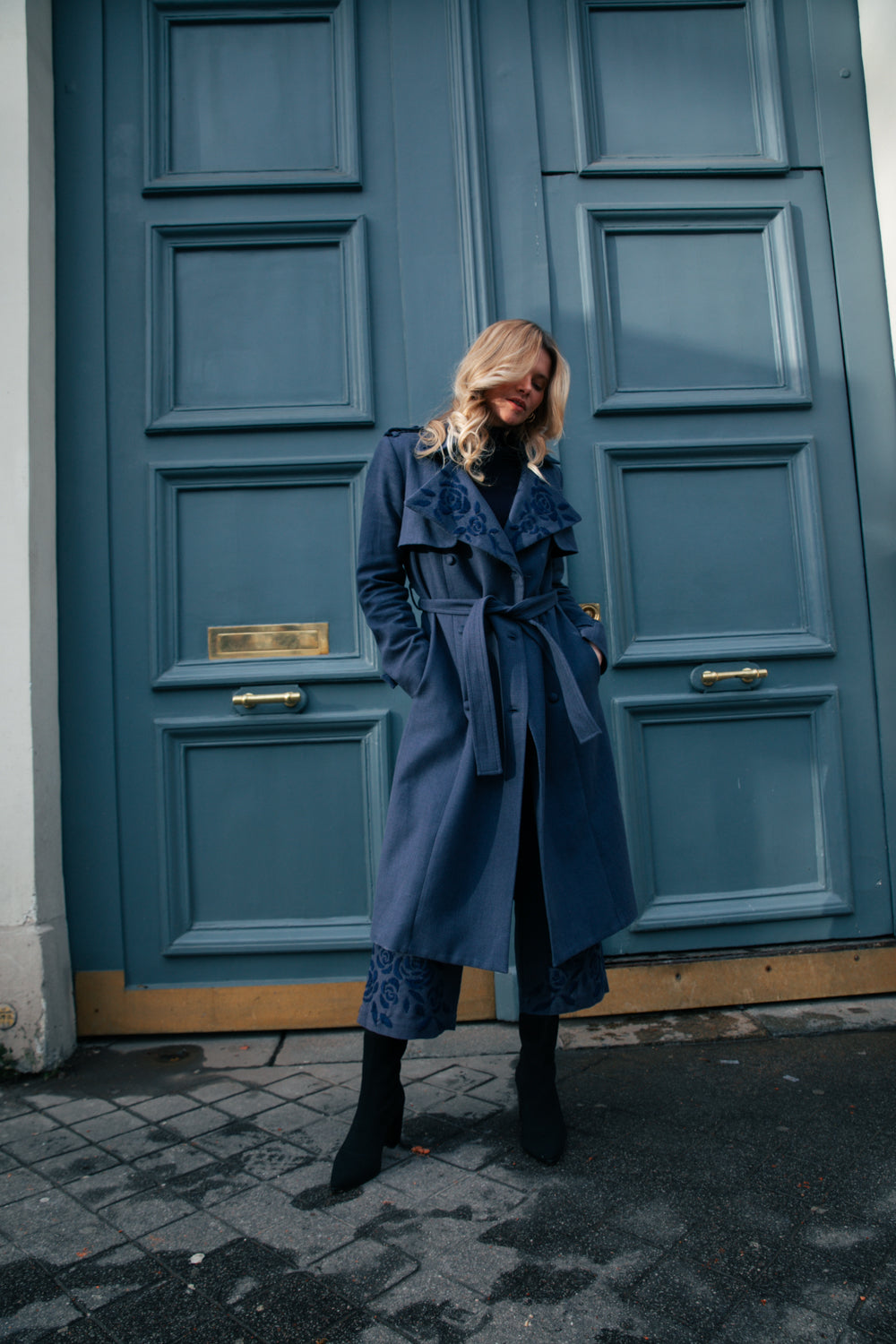 TRENCH COAT LORETTA- AZUL – Nay Sunsetwear