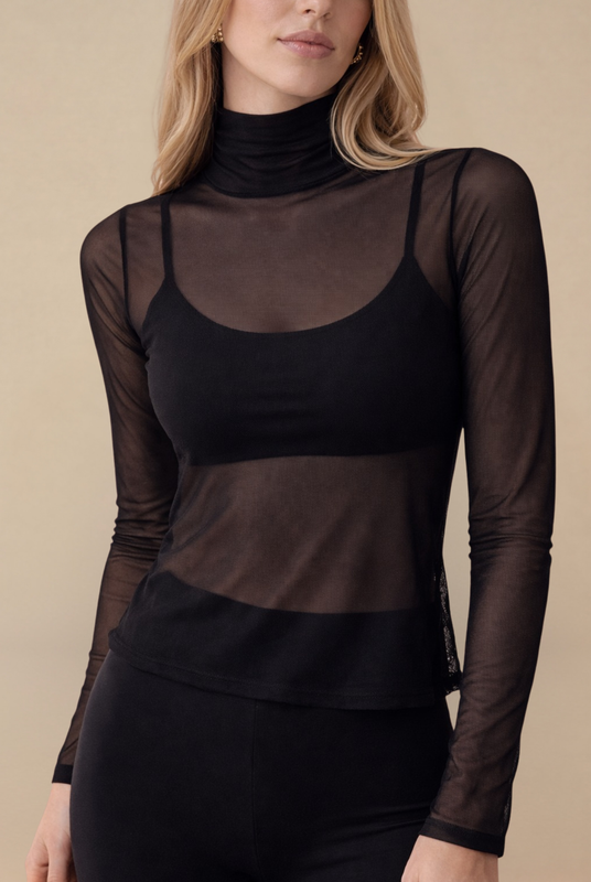 BLUSA TULE VÉU PRETO