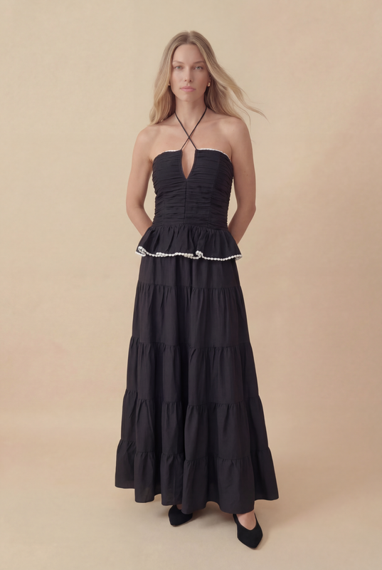 VESTIDO CAMÉLIA LONGO PRETO