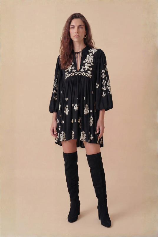 VESTIDO CIDA CURTO PRETO