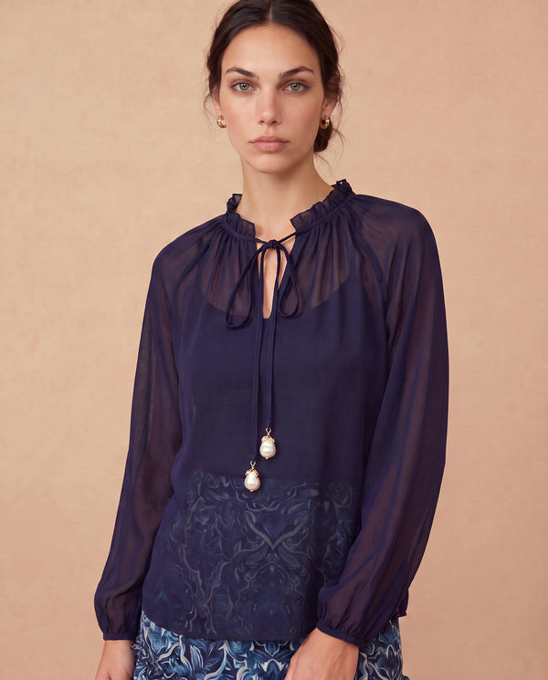 BLUSA COPPÉLIA AZUL MARINHO
