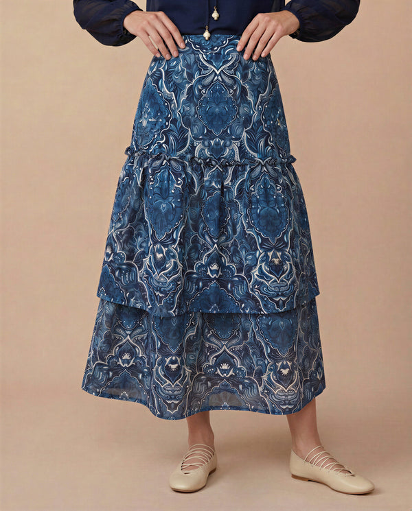 SAIA ÉCLORE MIDI ESTAMPADA